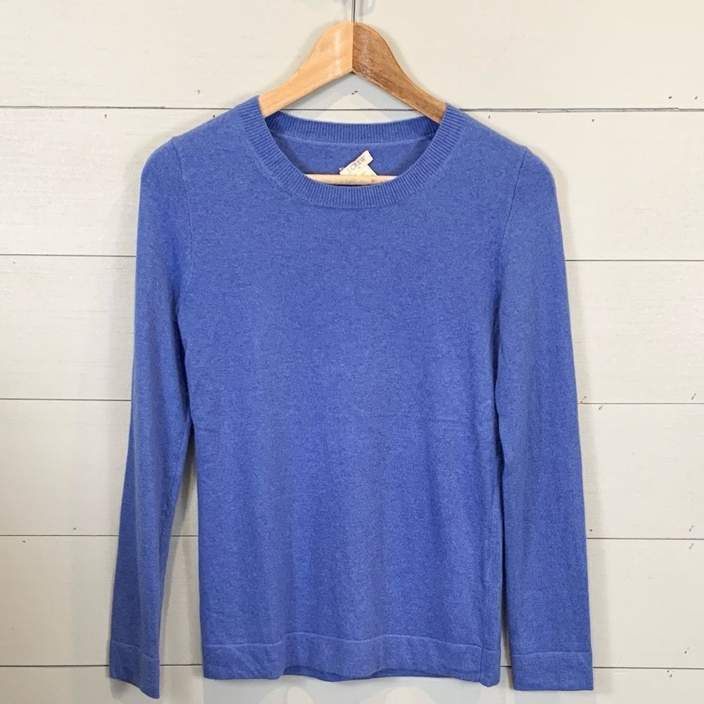 J Crew wool blend Blue Crewneck Sweater size XXS basics minimalist